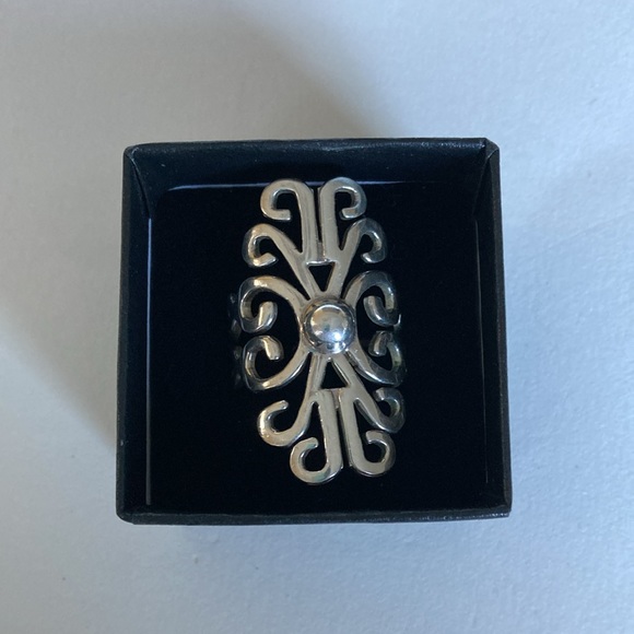 Vintage Sterling Silver size 10.5 scroll ring .925 Made in Mexico - Picture 4 of 6